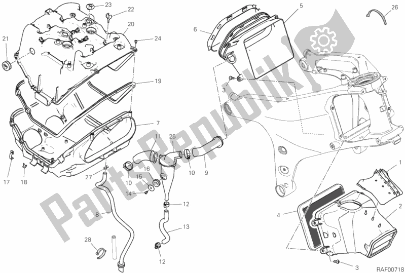 Todas as partes de Entrada De Ar - Respirador De óleo do Ducati Superbike Panigale V4 S Thailand 1100 2020